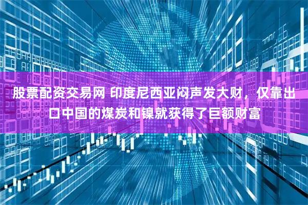 股票配资交易网 印度尼西亚闷声发大财，仅靠出口中国的煤炭和镍就获得了巨额财富